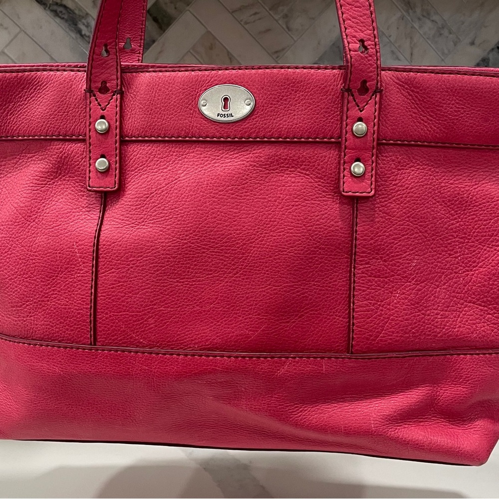 Fossil Vibrant Pink Tote Bag
